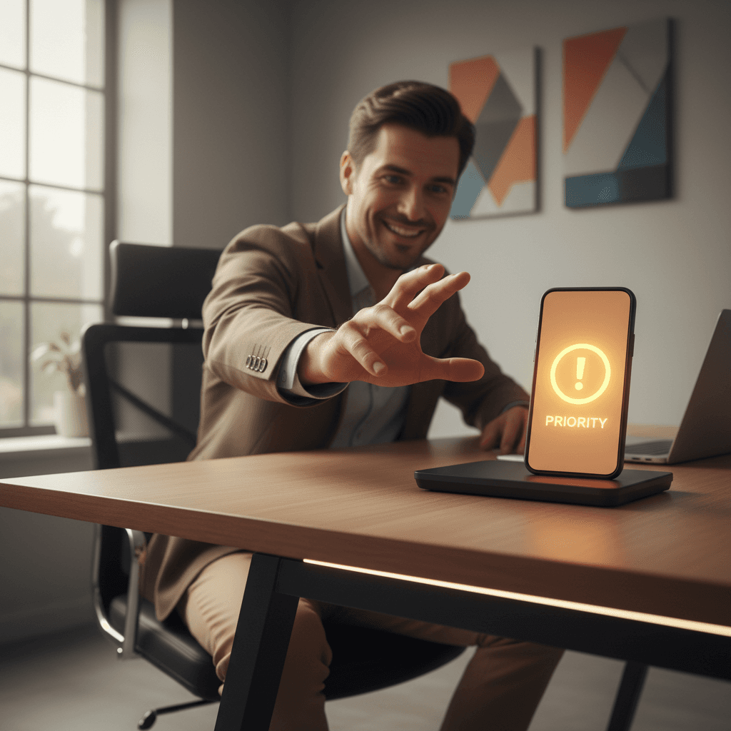 Agent receiving priority alert for high-quality lead