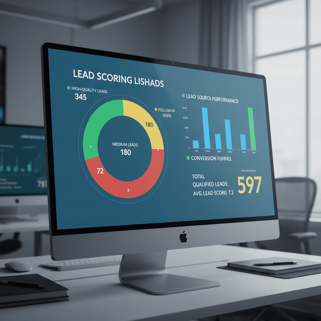 AI-powered lead scoring dashboard with qualification metrics